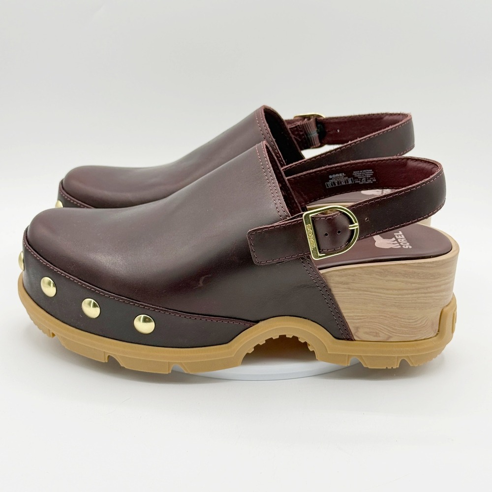 Sorel Roam N Clog RVT Size 11 Womens Redwood Sequoia Studded Slingback Platform - Picture 4 of 10